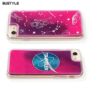 Grow in the dark Liquid Neon Quicksand Glitter Phone Case for iPhone x
