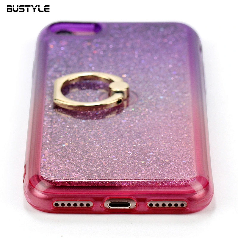 360 Rotating Ring Holder Phone Stand Gradient Liquid Quicksand Glitter Star Mobile Phone Case for iPhone x xr xs max