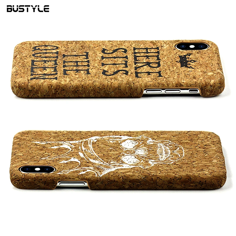 Customized design soft cork wooden phone case for iPhone 6s 7 8 plus x xr xs max shockproof back cover