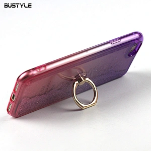 360 Rotating Ring Holder Phone Stand Gradient Liquid Quicksand Glitter Star Mobile Phone Case for iPhone x xr xs max
