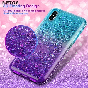 Customized design cover for iPhone 7 8 plus x xr xs max case colorful Dynamic quicksand Diamonds mobile phone case