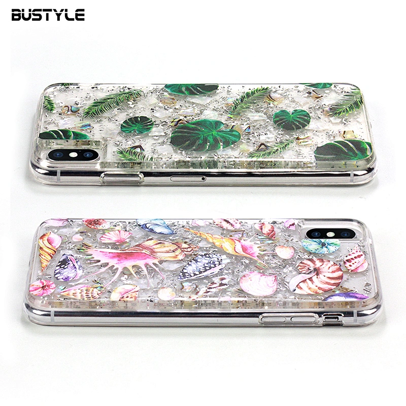 High quality customized Gold Platinum sea shell phone case for iPhone 7 8 plus