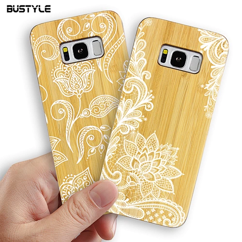Free Customized solid bamboo wooden mobile phone accessories for Samsung Galaxy S8 S9 S10 plus note 8 9