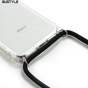 Newest design clear 3D printing Protective Anti fall Soft TPU PC necklace phone case for iPhone X XS MAX