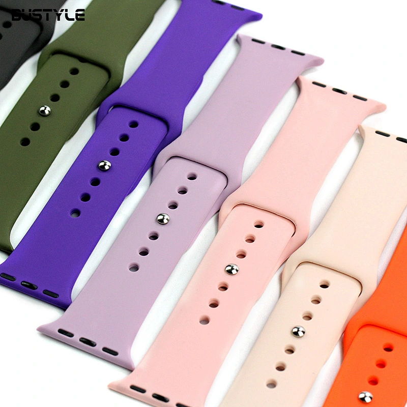 Factory Price Candy Color Soft Silicone Sport Watch Strap For Apple watch
