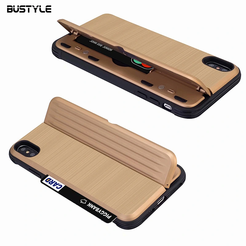 Full Protection TPU PC 2 in 1 Card slot Armor helmet with holder phone case for iPhone 7 8 plus X XS MAX