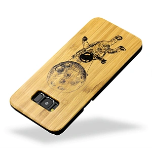 Free Customized solid bamboo wooden mobile phone accessories for Samsung Galaxy S8 S9 S10 plus note 8 9