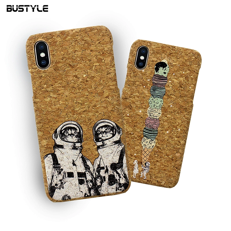 Customized design soft cork wooden phone case for iPhone 6s 7 8 plus x xr xs max shockproof back cover