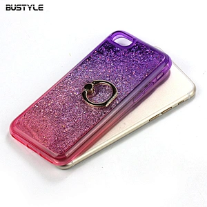 360 Rotating Ring Holder Phone Stand Gradient Liquid Quicksand Glitter Star Mobile Phone Case for iPhone x xr xs max
