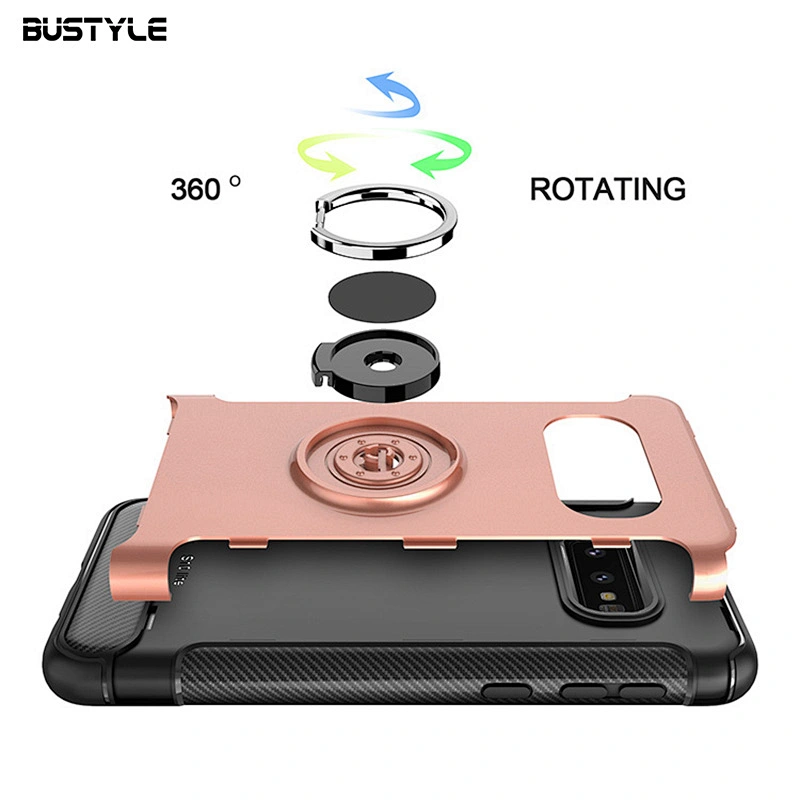 360 degrees protection with ring holder carbon fiber case for Samsung galaxy S8 9 10 plus A8s A9s Mobile Back Cover