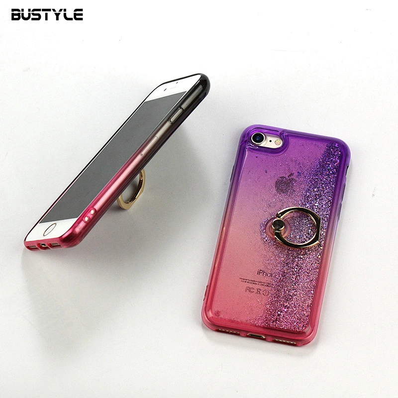 360 Rotating Ring Holder Phone Stand Gradient Liquid Quicksand Glitter Star Mobile Phone Case for iPhone x xr xs max