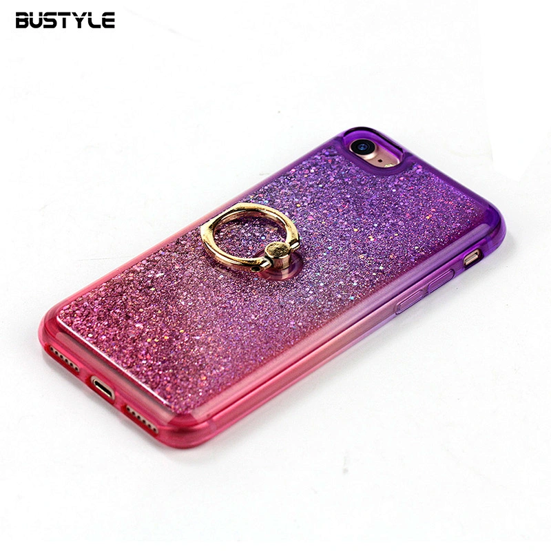360 Rotating Ring Holder Phone Stand Gradient Liquid Quicksand Glitter Star Mobile Phone Case for iPhone x xr xs max