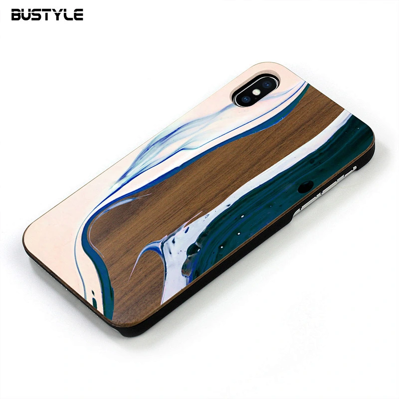 Customized design natural donut wooden mobile phone case for iPhone 7 8 plus UV printing back cover for iPhone X XR XS MAX