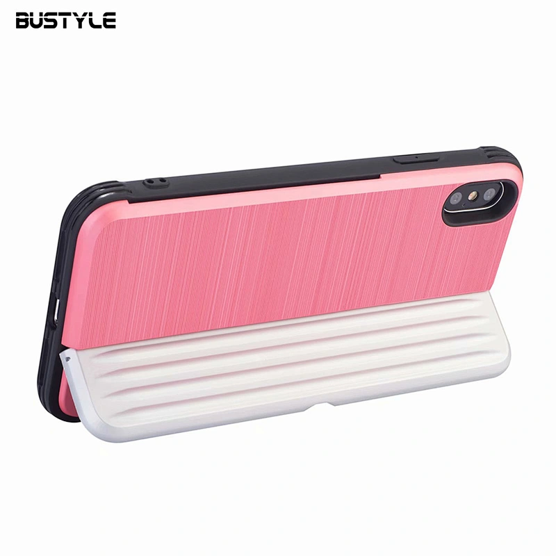 Full Protection TPU PC 2 in 1 Card slot Armor helmet with holder phone case for iPhone 7 8 plus X XS MAX