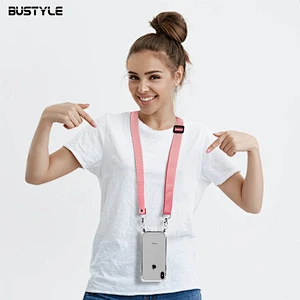 Customized 3D printing transparent TPU shockproof phone case With Necklace cross body for iPhone X XS MAX