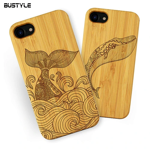 High quality real bamboo wooden phone cover for iPhone X XR XS MAX, Laser engraving wood phone case for iPhone 6s 7 8 plus