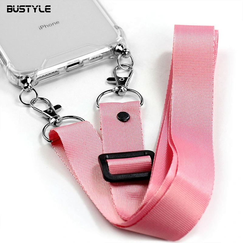 Customized 3D printing transparent TPU shockproof phone case With Necklace cross body for iPhone X XS MAX