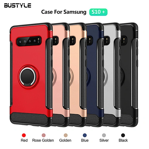 360 degrees protection with ring holder carbon fiber case for Samsung galaxy S8 9 10 plus A8s A9s Mobile Back Cover