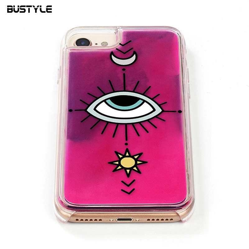 Grow in the dark Liquid Neon Quicksand Glitter Phone Case for iPhone x