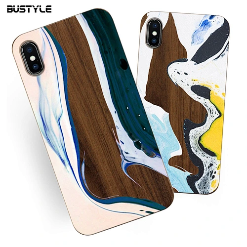 Customized design natural donut wooden mobile phone case for iPhone 7 8 plus UV printing back cover for iPhone X XR XS MAX