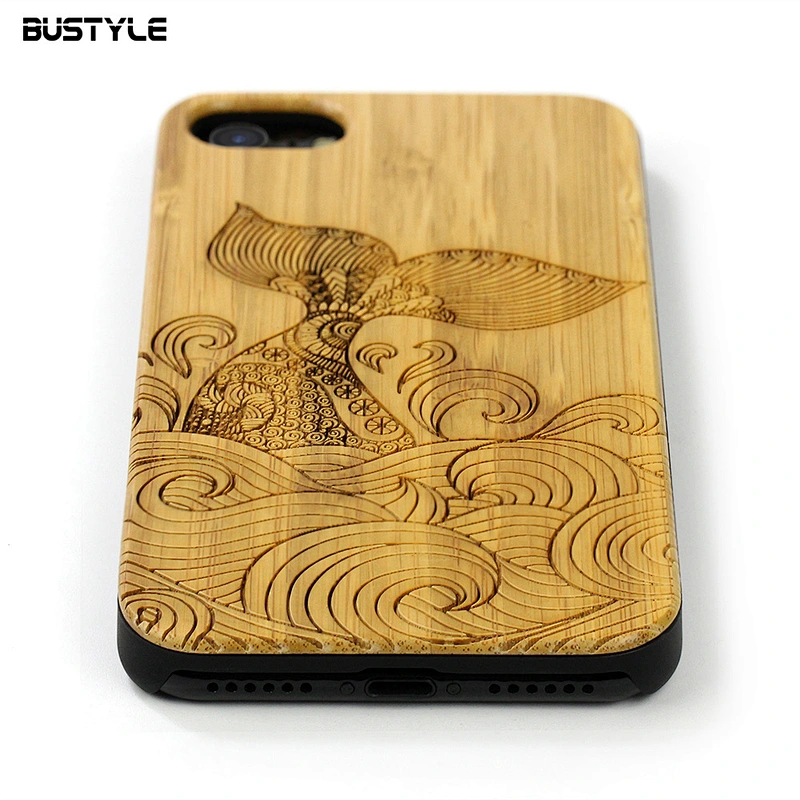 High quality real bamboo wooden phone cover for iPhone X XR XS MAX, Laser engraving wood phone case for iPhone 6s 7 8 plus