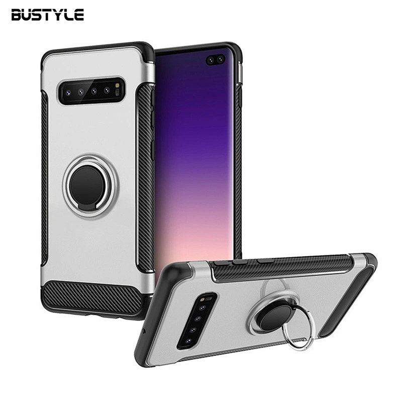 360 degrees protection with ring holder carbon fiber case for Samsung galaxy S8 9 10 plus A8s A9s Mobile Back Cover