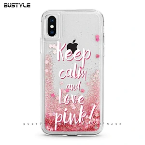 Pink sakura Glitter Dynamic Fancy bling bling shockproof Liquid Quicksand phone case for iPhone 6s 7 8 plus x xr xs max