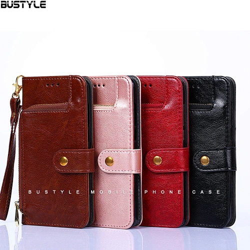 Latest PU wallet phone accessories for iPhone 8 plus xr xs anti-shock card slots stand case for Samsung Galaxy S8 9 plus