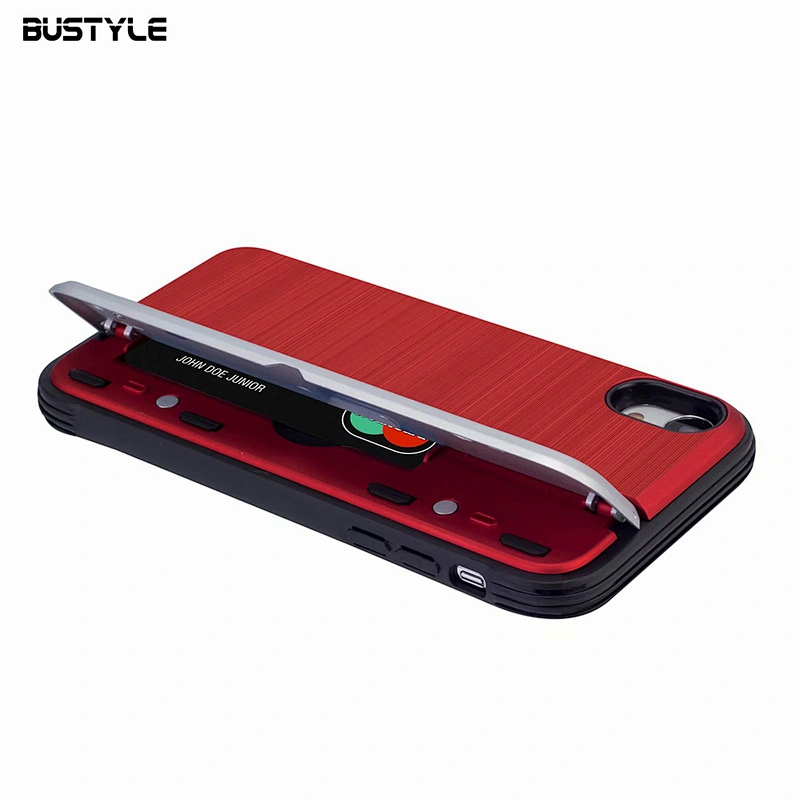 Full Protection TPU PC 2 in 1 Card slot Armor helmet with holder phone case for iPhone 7 8 plus X XS MAX