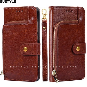 Latest PU wallet phone accessories for iPhone 8 plus xr xs anti-shock card slots stand case for Samsung Galaxy S8 9 plus