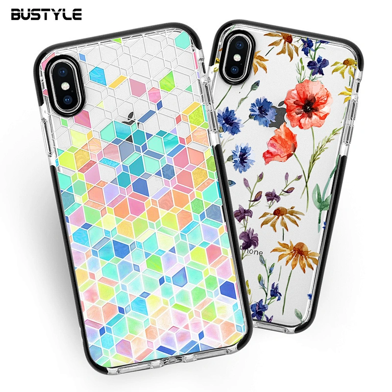 Hot selling full protection UV printing TPU+TPE phone case for iPhone 8 plus X Xr