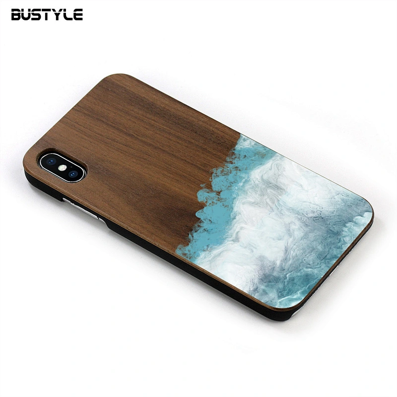 Customized design natural donut wooden mobile phone case for iPhone 7 8 plus UV printing back cover for iPhone X XR XS MAX
