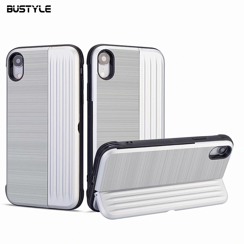 Full Protection TPU PC 2 in 1 Card slot Armor helmet with holder phone case for iPhone 7 8 plus X XS MAX