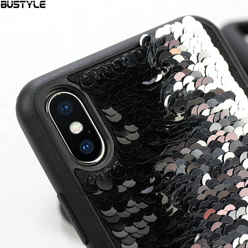 Fish Scales Reversible Sparkly Sequins glitter colorful Thin phone case for iPhone x xr xs max