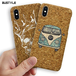 Customized design soft cork wooden phone case for iPhone 6s 7 8 plus x xr xs max shockproof back cover
