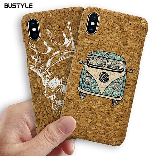 Customized design soft cork wooden phone case for iPhone 6s 7 8 plus x xr xs max shockproof back cover