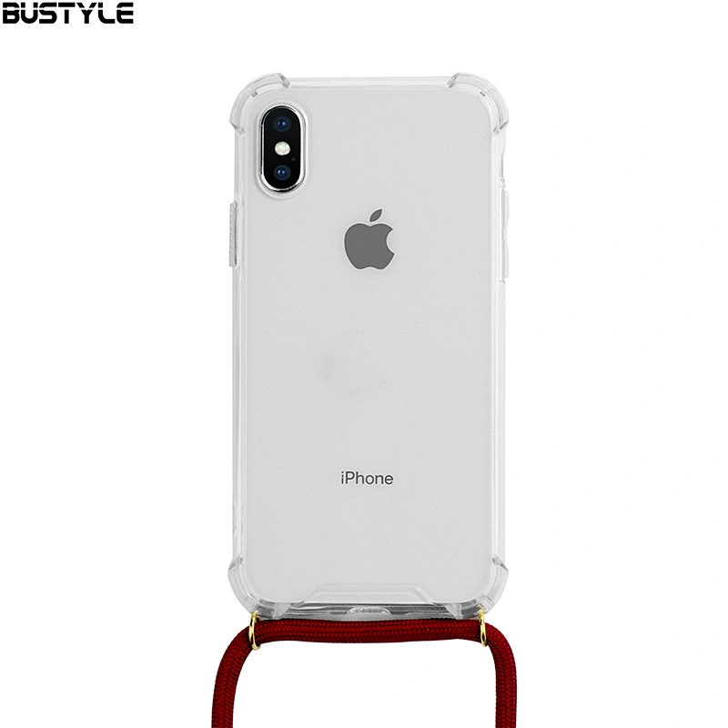 Latest colorful necklace phone case UV printing full protection cross body cover for iPhone X XS MAX