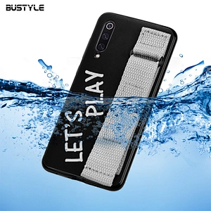 Wristband design canvas strap stand IMD phone case for xiaomi 9