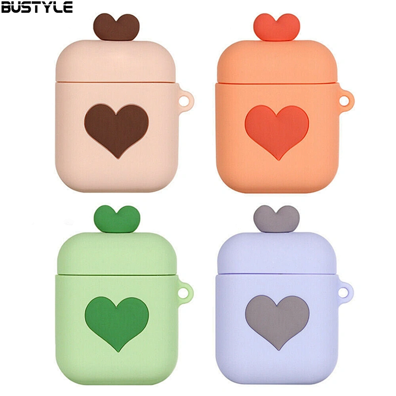 Love Heart ShockProof Protective Cover Soft Silicone Case For Apple AirPod