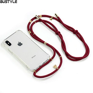 Latest colorful necklace phone case UV printing full protection cross body cover for iPhone X XS MAX