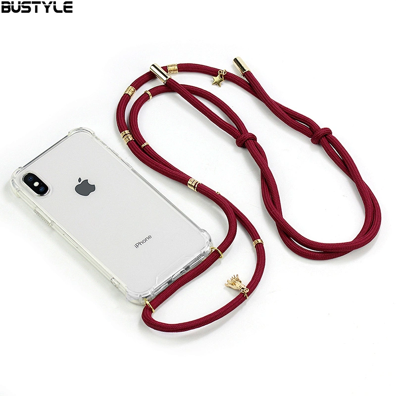 Latest colorful necklace phone case UV printing full protection cross body cover for iPhone X XS MAX