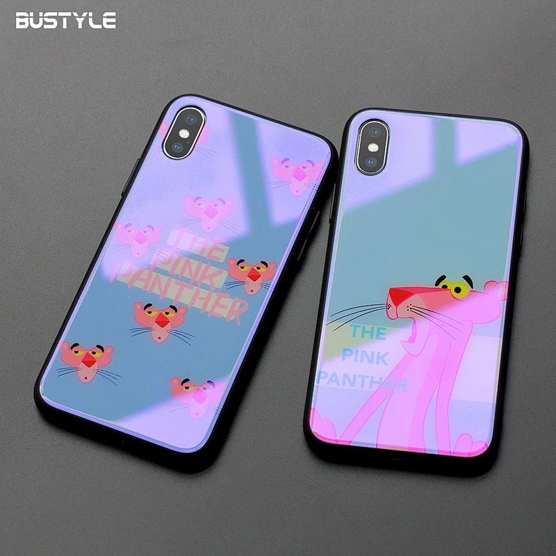 Free samples purple dazzle light Tempered Glass mobile phone case for iPhone x xr xs max