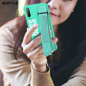 Wristband design canvas strap stand IMD phone case for xiaomi 9
