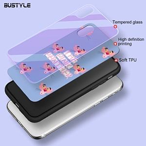 Free samples purple dazzle light Tempered Glass mobile phone case for iPhone x xr xs max