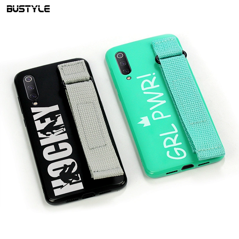 Wristband design canvas strap stand IMD phone case for xiaomi 9