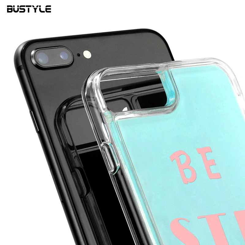 Customized logo Luminous blue sea Liquid Neon Quicksand Glitter shockproof Phone Case for iPhone x xr xs max