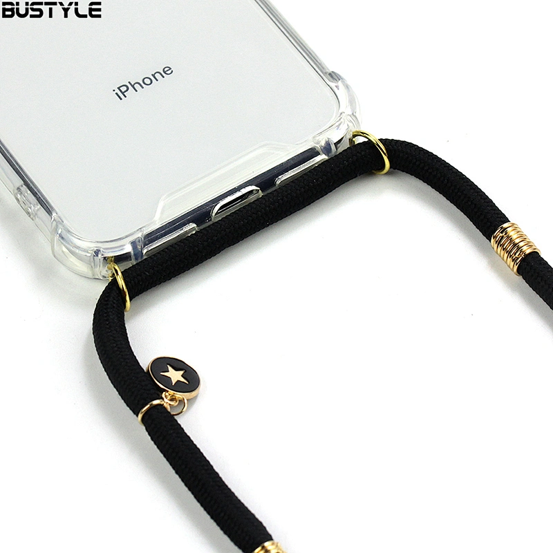 Latest colorful necklace phone case UV printing full protection cross body cover for iPhone X XS MAX