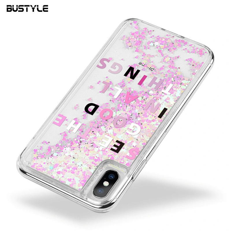 Newest Glitter love hearts Liquid Quicksand bling stars case for iPhone x xr xs max anti-shock phone cover for iPhone 6 7 8 plus