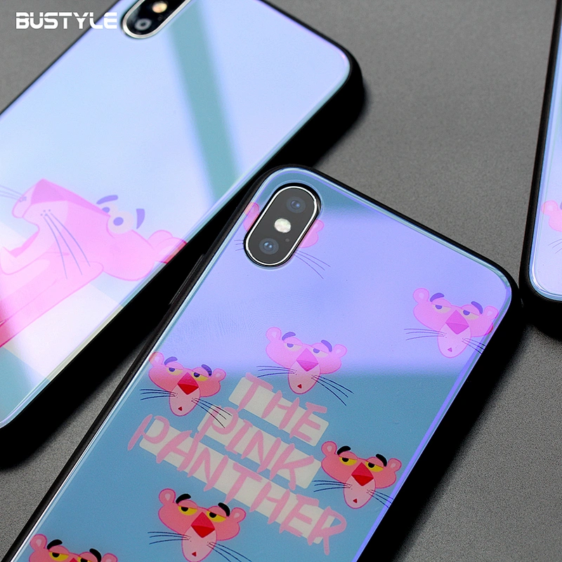Free samples purple dazzle light Tempered Glass mobile phone case for iPhone x xr xs max