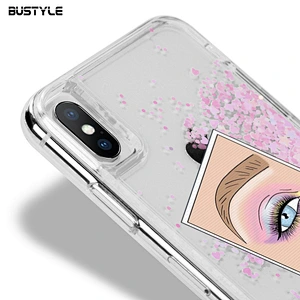 Newest Glitter love hearts Liquid Quicksand bling stars case for iPhone x xr xs max anti-shock phone cover for iPhone 6 7 8 plus